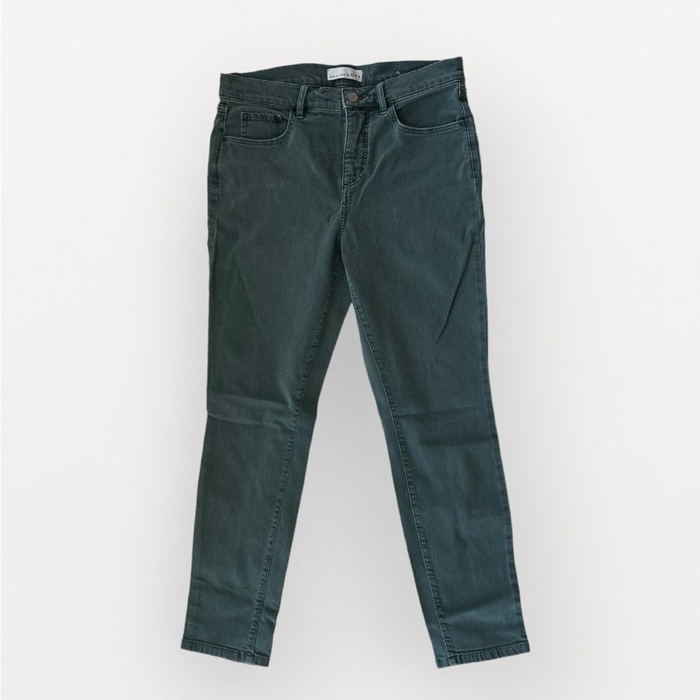 Loft Petite‎ Skinny Crop Blue Green Jeans Denim Women's Sz. 29/8 Stretch Midrise